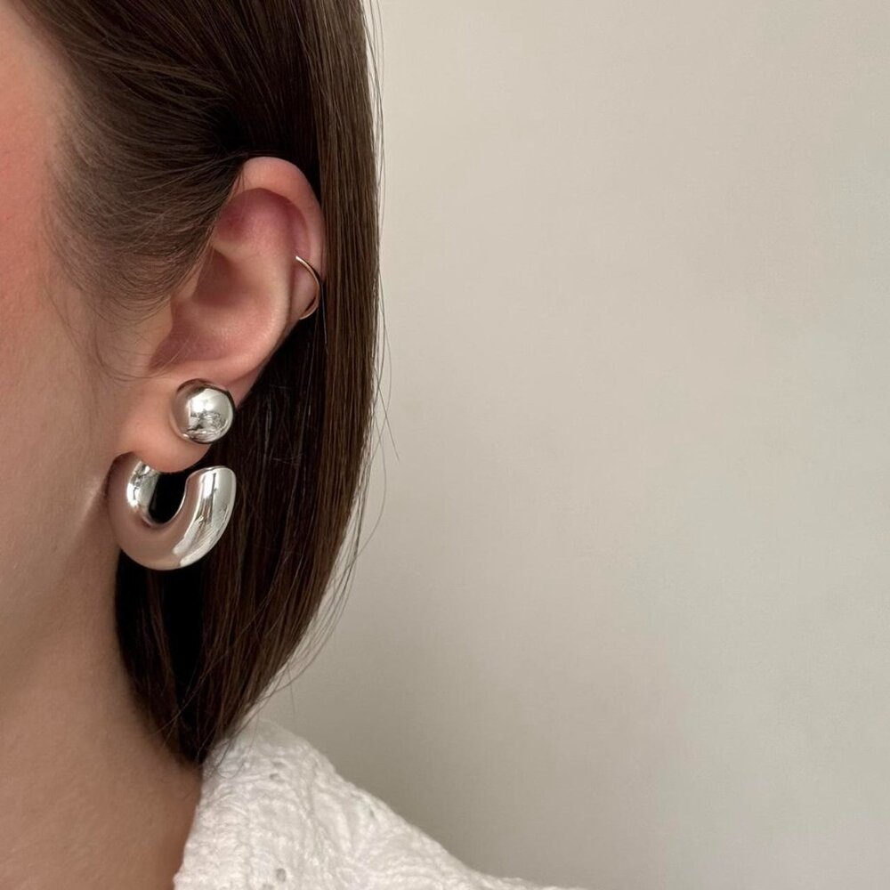SKU:0063 Retro Women Silver Earrings Stainless Steel Vintage inspired + gift box